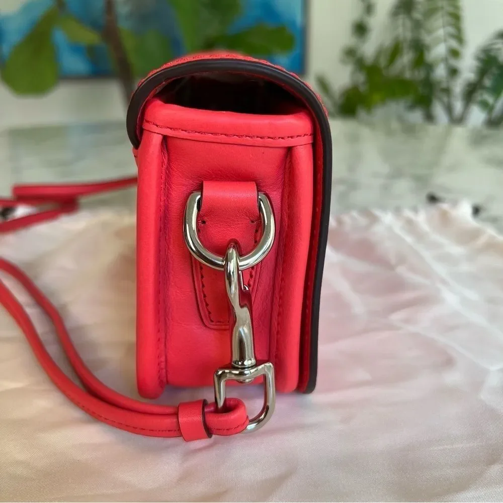 NWOT Coach Legacy Leather Penny Shoulder Crossbody Bag 19914 Bright Coral Pink